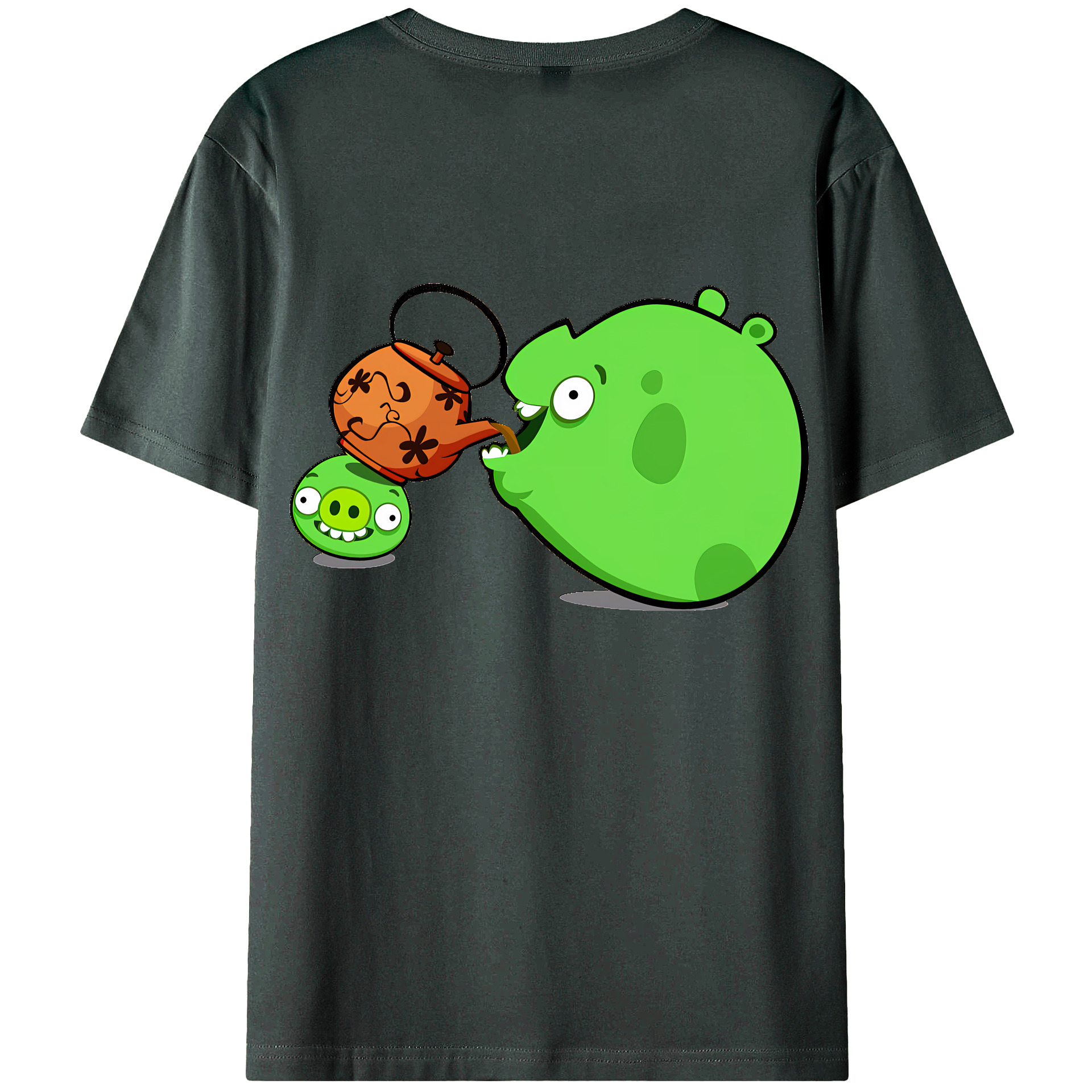 （画像用） Angry Birds アングリーバード 綿100％ メンズ半袖Tシャツ（バックプリント） 通気性